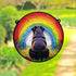 Rottweiler Rainbow Bridge Stained Glass Effect Suncatcher